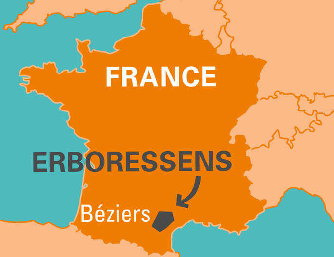 Carte de France avec la coopÃ©rative ERBORESSENS